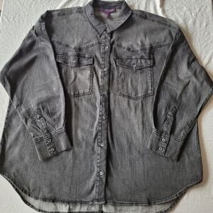 Gloria Vandervil Women's Gray Denim Shirt Size XXL